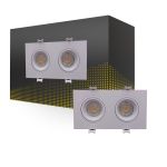 Bright Choice Spot Duo Weiß | Ausschnitt 155x75mm - IP22 - GU10 Fitting