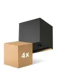 Mehrfachpackung 4x D'Lite LED Wandleuchte Elingen Aluminium Schwarz 2.9W 170lm - 830 Warmweiß | IP65 - Batteriebetrieben - Lichtsensor