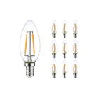 Mehrfachpackung 10x LED E14 Kerze Fadenlampe Klar 2.5W 250lm - 827 | Ersatz für 25W