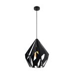 Eglo Suspension Luminaire Carlton 5 Échantillon Noir | IP20 - Convient pour 1x E27 