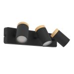 Eglo Plafonnier Consuma Noir, Brun | Convient pour 3x GU10