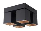 D'Lite Plafonnier Kubo Aluminium Noir | IP20 - Convient pour 4x GU10